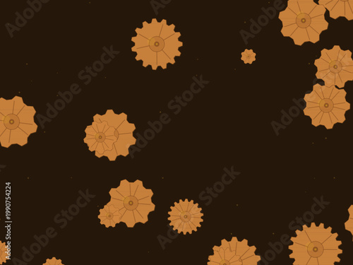 Steampunk Gears Mechanical Pattern Industrial Background