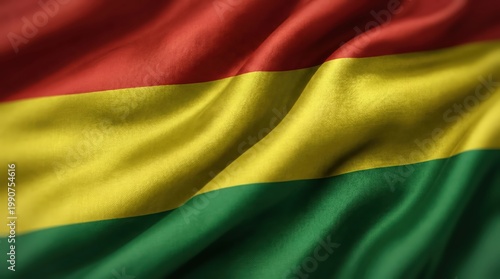 Waving bolivian flag with red yellow and green horizontal stripes national flag south america patriotism