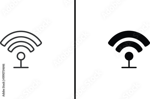 A simple illustration of two WiFi signal icons side by side