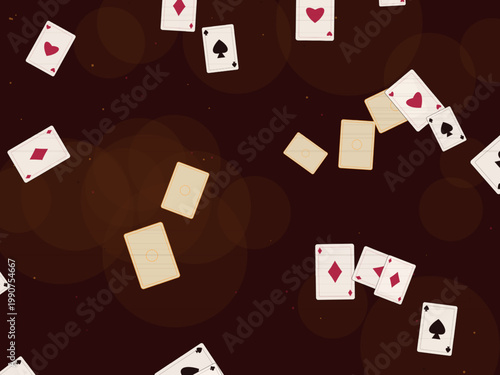 Classic Playing Cards Poker Pattern Design Backdrop