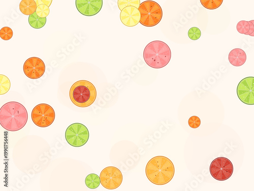 Citrus Slices Fruit Pattern Fresh Summer Background