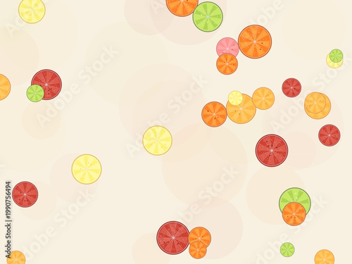 Lemon Orange Lime Citrus Slice Pattern Design