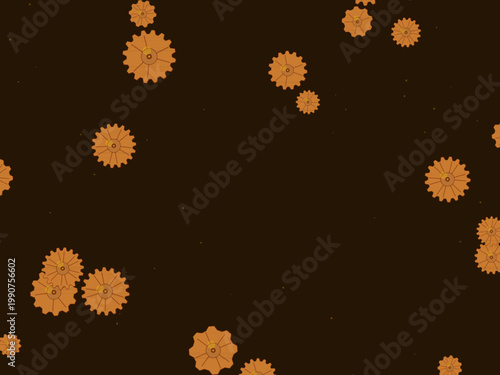 Vintage Industrial Steampunk Gear Pattern Design Backdrop