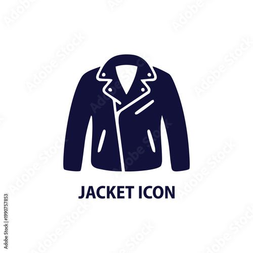 Jacket Icon - Minimal Outline Winter Coat Vector for Clothing and Fashion Design