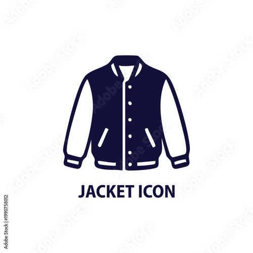 Jacket Icon - Minimal Outline Winter Coat Vector for Clothing and Fashion Design