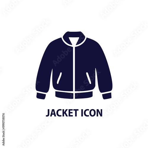 Jacket Icon - Minimal Outline Winter Coat Vector for Clothing and Fashion Design