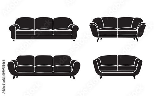 Living Room Sofa and Couch Furniture Silhouette
