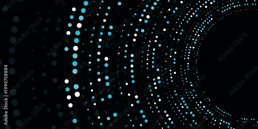 Obraz premium Modern technology background with glowing twisted curved dots design. Futuristic design with glowing light effects. EPS. 3