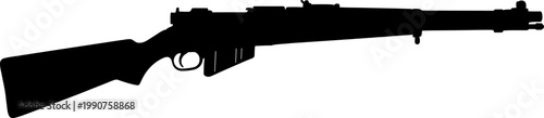 Bolt action military rifle silhouette from the world war era