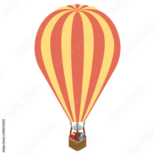 アイソメトリックイラスト：バルーン(熱気球)