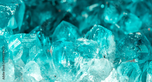 Bild auf Leinwand Aquamarine crystal mineral stone