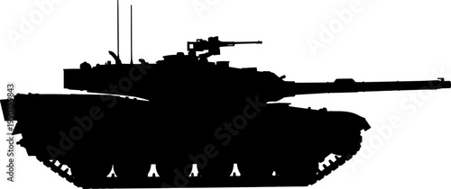 Heavy armored tank side profile outline