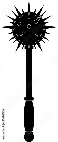 Heavy spiked mace silhouette featuring numerous sharp points