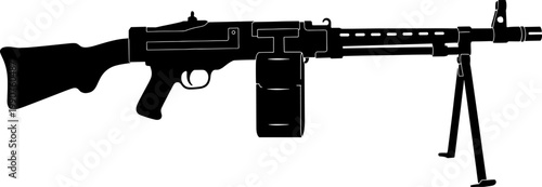 Infantry machine gun silhouette featuring a support bipod
