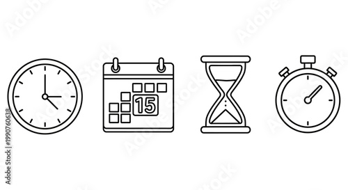 Time management concept with clock calendar.