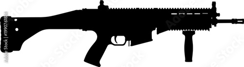 Modern assault rifle with rail system silhouette