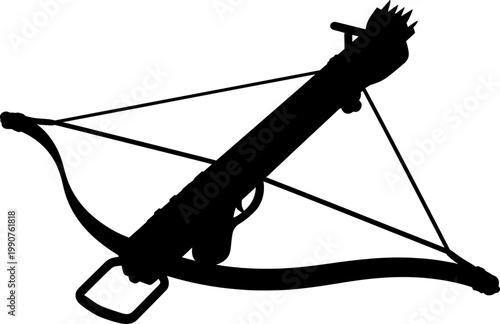 Modern crossbow with quiver silhouette