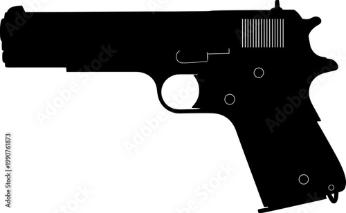 Modern service pistol outline representing law enforcement