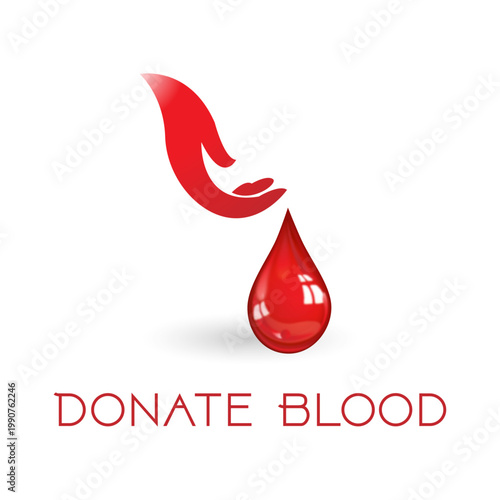 Save Life Blood Drop Vector Illustration World Blood Donor Day Awareness Design