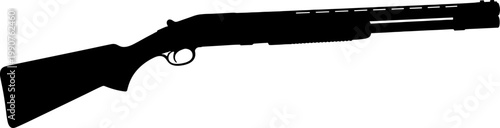 Over under shotgun silhouette for clay pigeon shooting