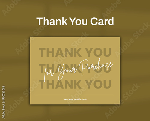 Thank You Gold Minimal Typography Design Elegant Customer Appreciation Card Template