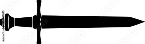Roman gladius silhouette with wide blade and simple hilt
