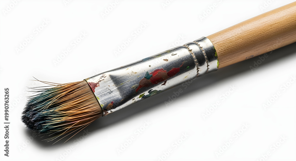 Fototapeta premium Paint brush with paint residue