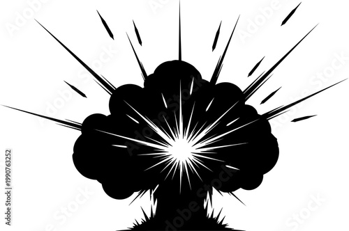 Sharp jagged explosion silhouette for comic or graphic use