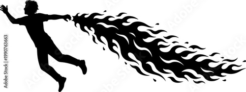 Supernatural figure casting a blast of fire