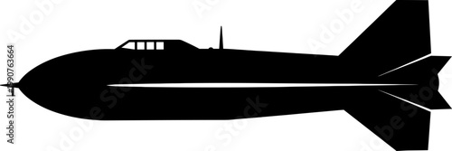 Submarine vessel navigating underwater in side profile
