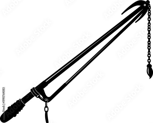 Underwater speargun silhouette for fishing and diving