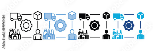 Supply Chain  Icon Set Multiple Style Collection