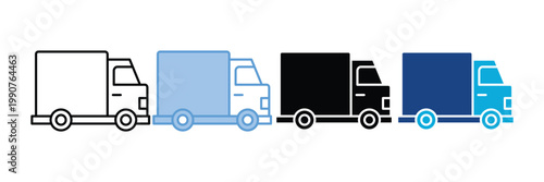 Truck Icon Set Multiple Style Collection