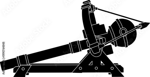 Ancient ballista siege engine silhouette for long-range attacks