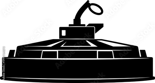 Anti-tank land mine silhouette top view