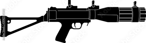 Compact submachine gun pdw weapon silhouette