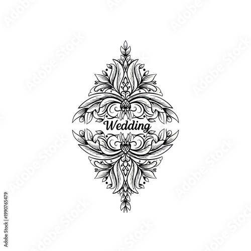 Wedding decorative floral design element.