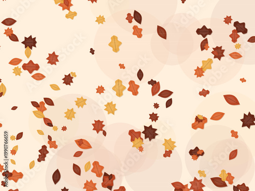 Maple Oak Autumn Leaves Pattern Fall Background