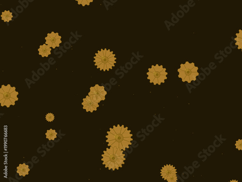 Brass Gear Cog Steampunk Pattern Background