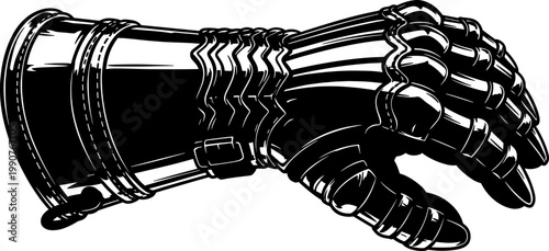 Medieval armored gauntlet glove silhouette historical knight protection
