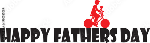 Father and child silhouette in red on a transparent background celebrating Father's Day