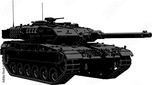 Modern heavy armored main battle tank profile