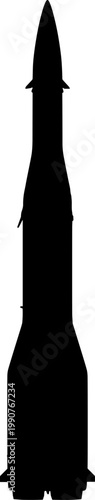 Multi stage space rocket or long range missile silhouette
