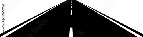 Asphalt highway stretching toward horizon in perspective view