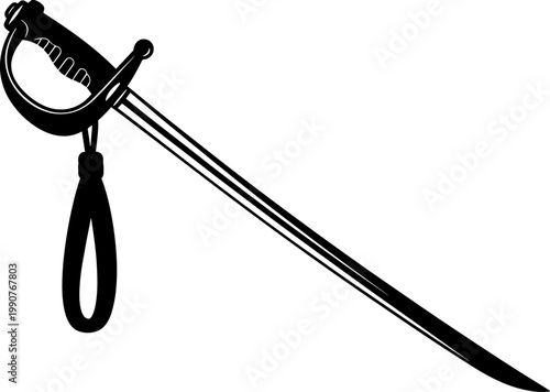 Cavalry officer saber sword silhouette