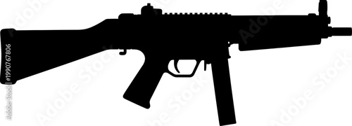 Compact submachine gun silhouette profile