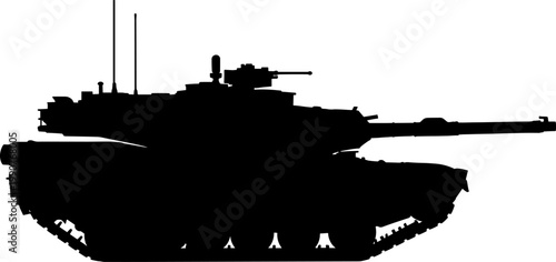 Main battle tank silhouette depicting heavy armored vehicle on the field