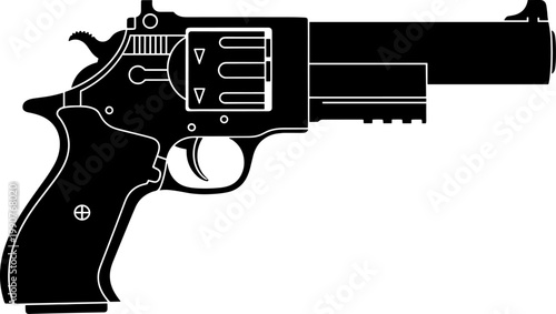 Modern high caliber revolver silhouette for self defense