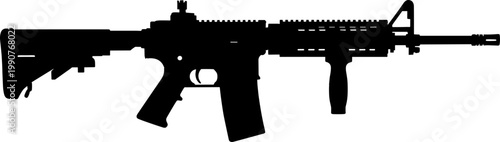 Modern tactical assault rifle silhouette