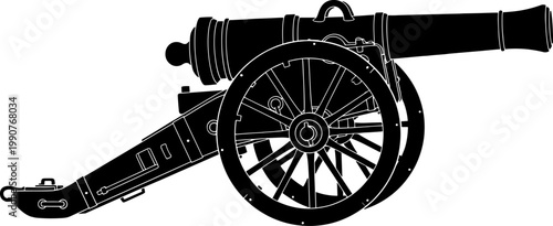 Napoleonic era field cannon silhouette